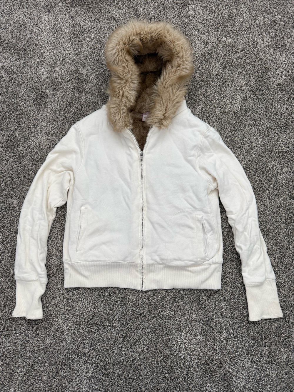 MV Sport Women’s Fur Lined Zip Up Hoodie Jacket Size Medium